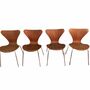 4x Vintage Arne Jacobsen 3107 Stuhl Schichtholz Braun 0