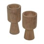 2x Kerzenhalter Teakholz Natur 2