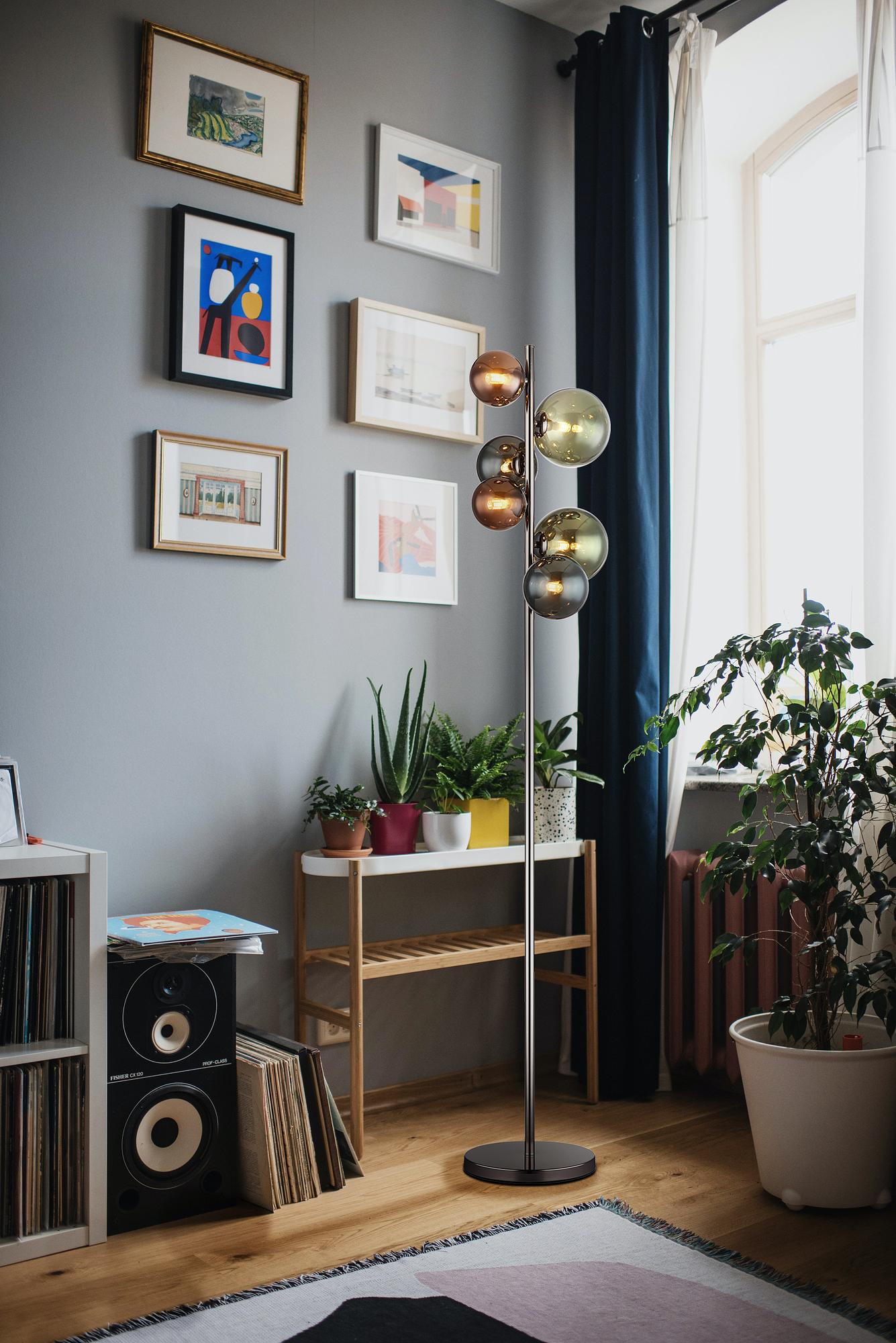 LED Floor Lamp Riha Type C 6-Light Colored Glass Iron 2