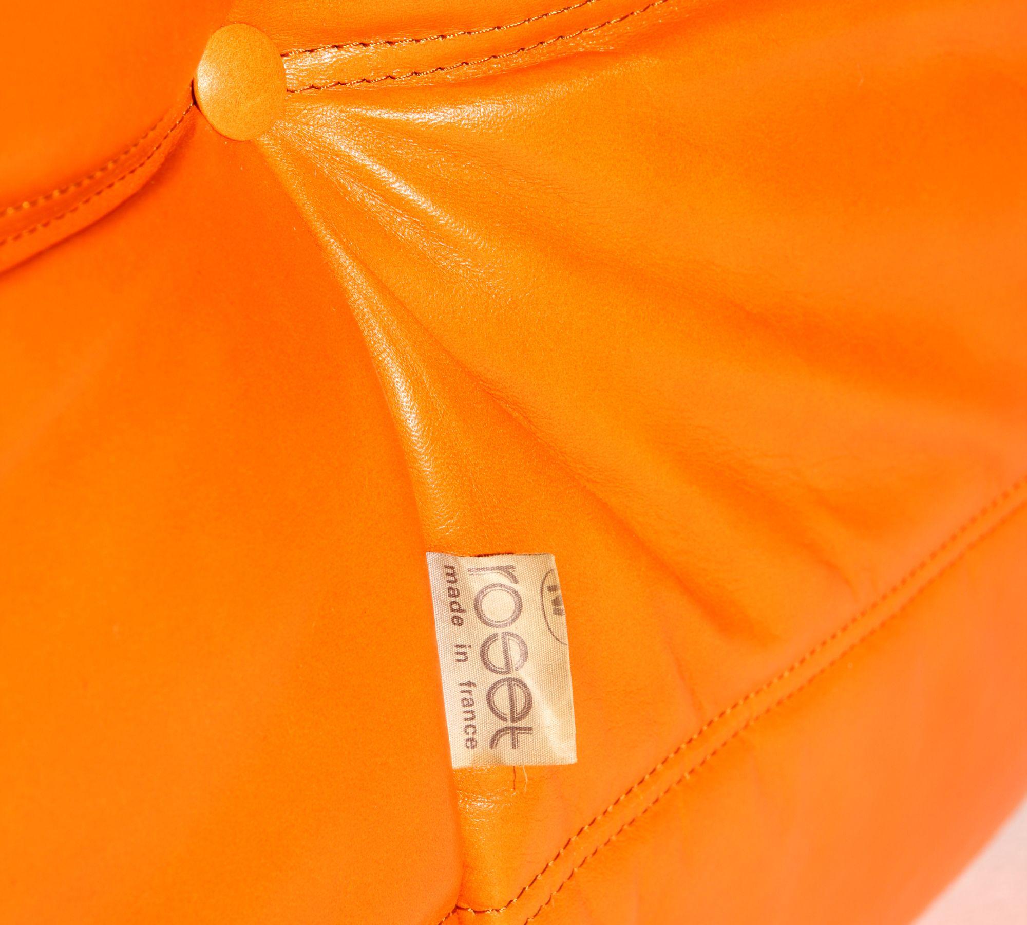 Togo Sofa 3-Sitzer in Premium Leder Orange 6