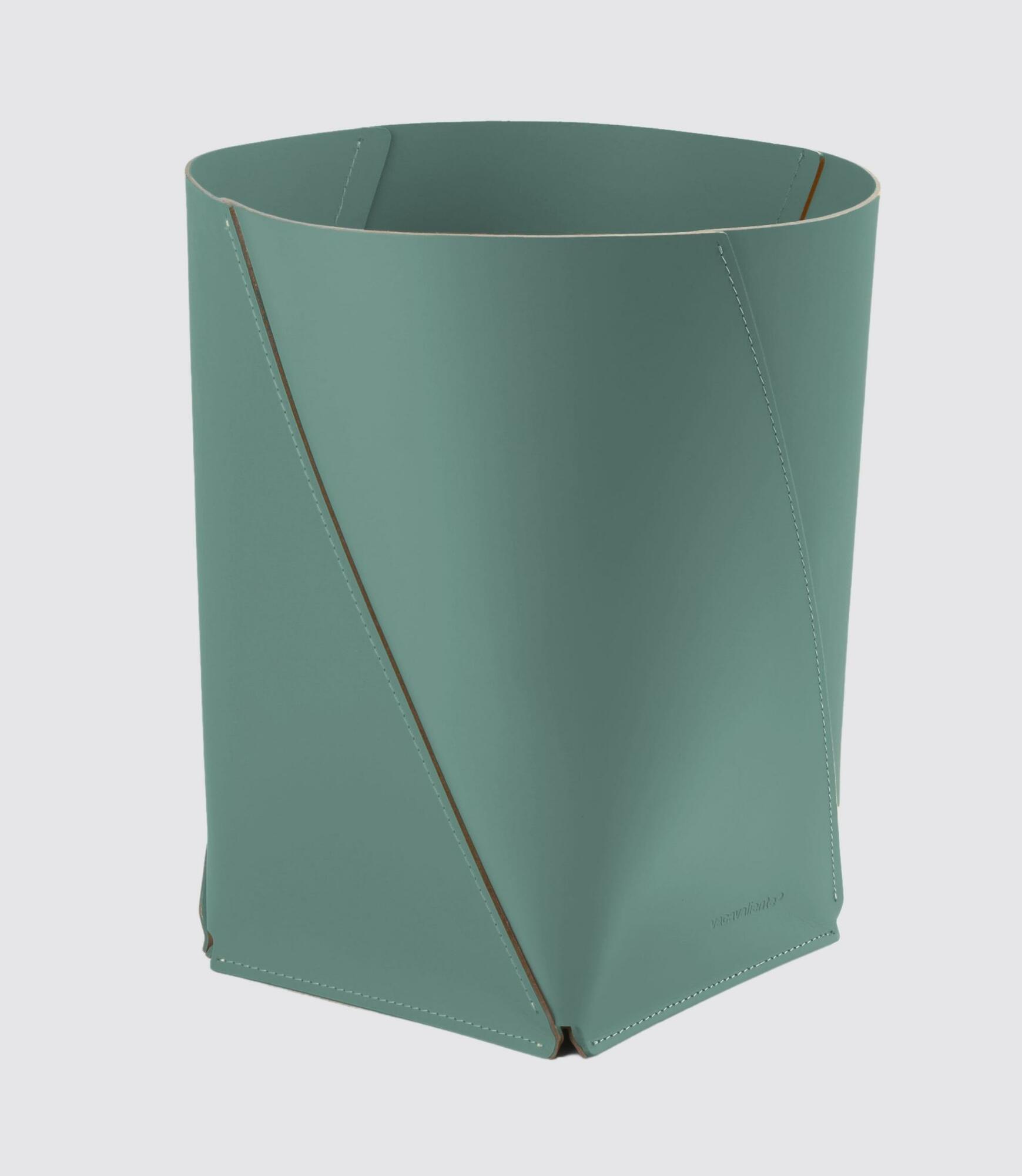 Papierkorb XL 100% Recyceltes Leder Eukalyptus 1