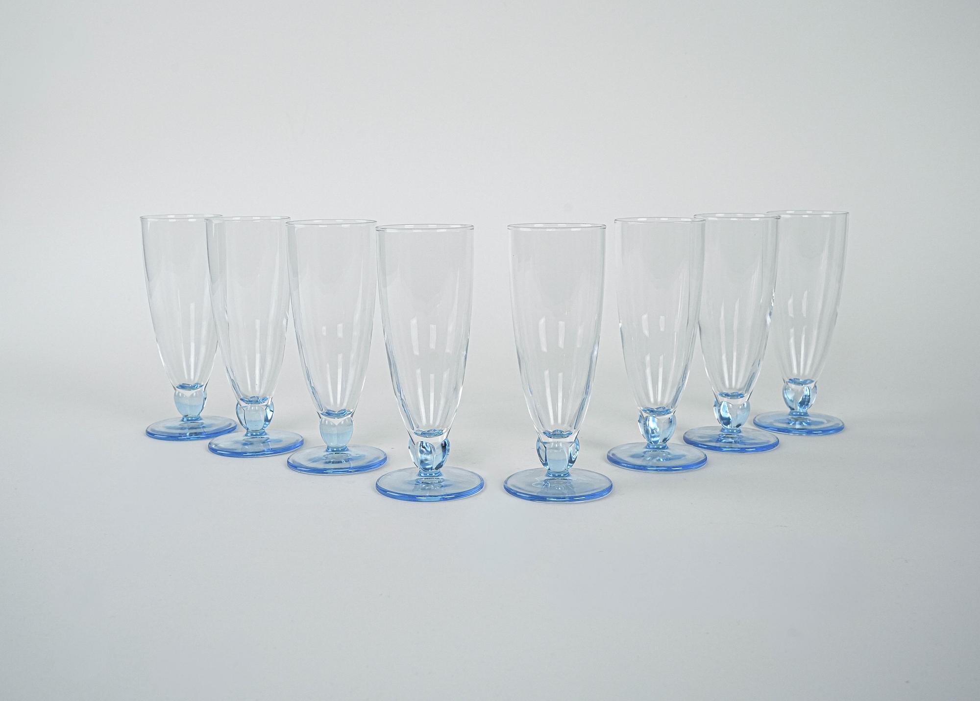 Sekttulpen-Set Transparent 1980er Jahre 2