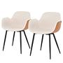 2x Armlehnstuhl Cherka Kunstleder Beige 0