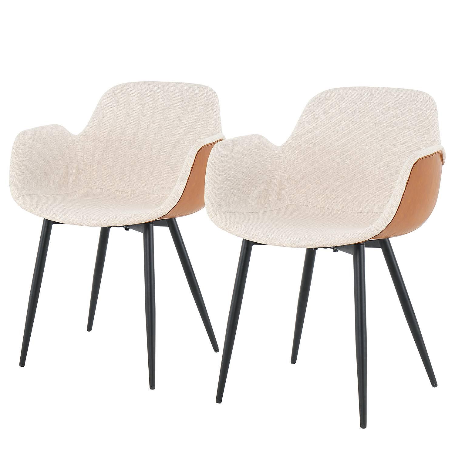 2x Armlehnstuhl Cherka Kunstleder Beige 0