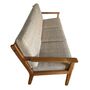 Vintage Sofa Hans J. Wegner Holz Baumwolle Braun 60er Jahre 3