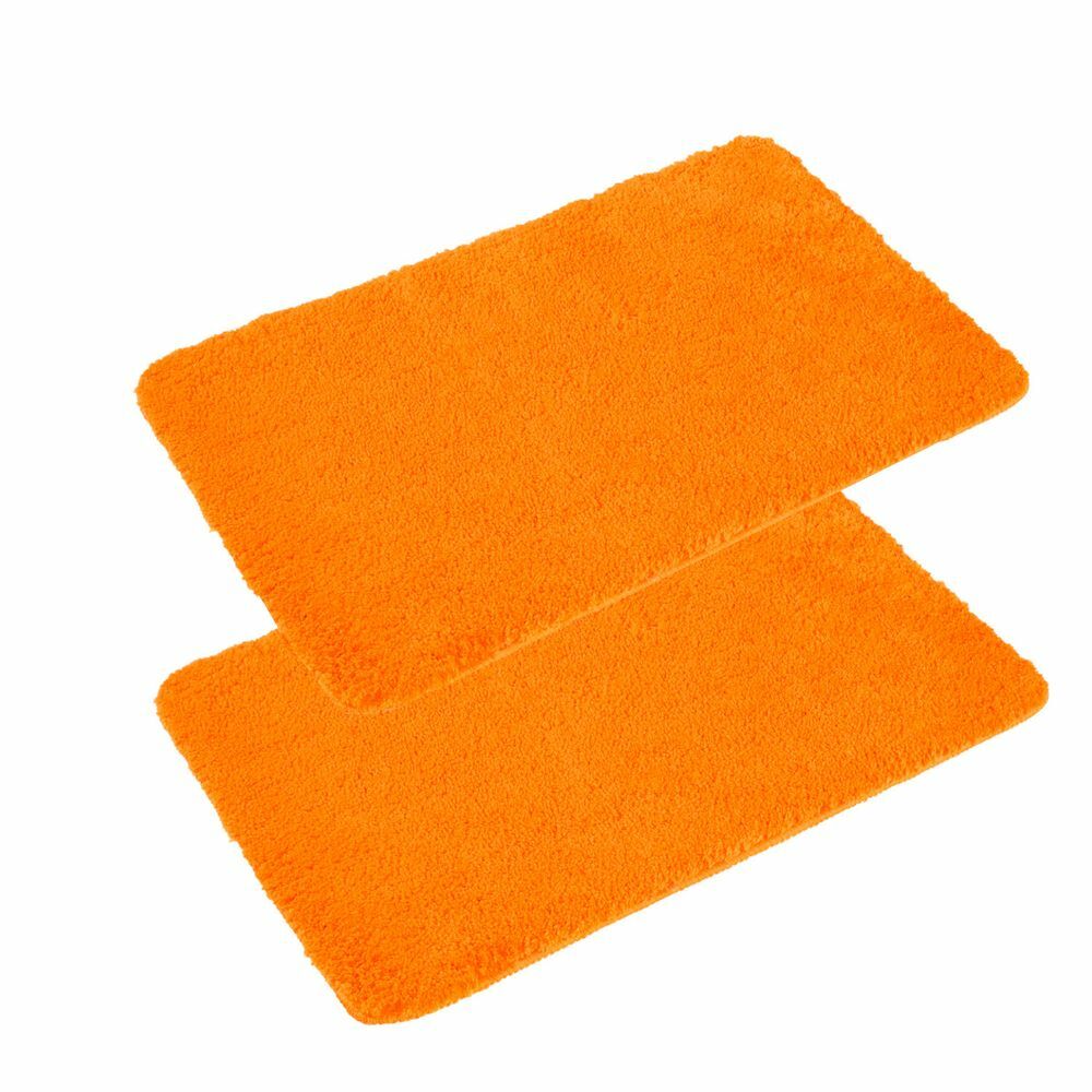 2x Badematte Microfaser Orange 0