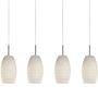 Pendant lamp 4-light Steel Glass White 0