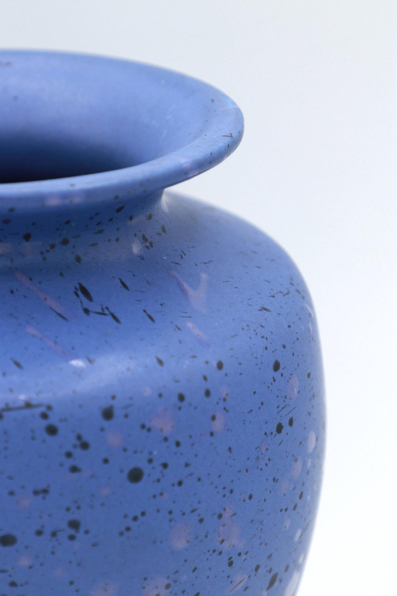 Vintage Flower vase Ceramic Blue 1990s 1