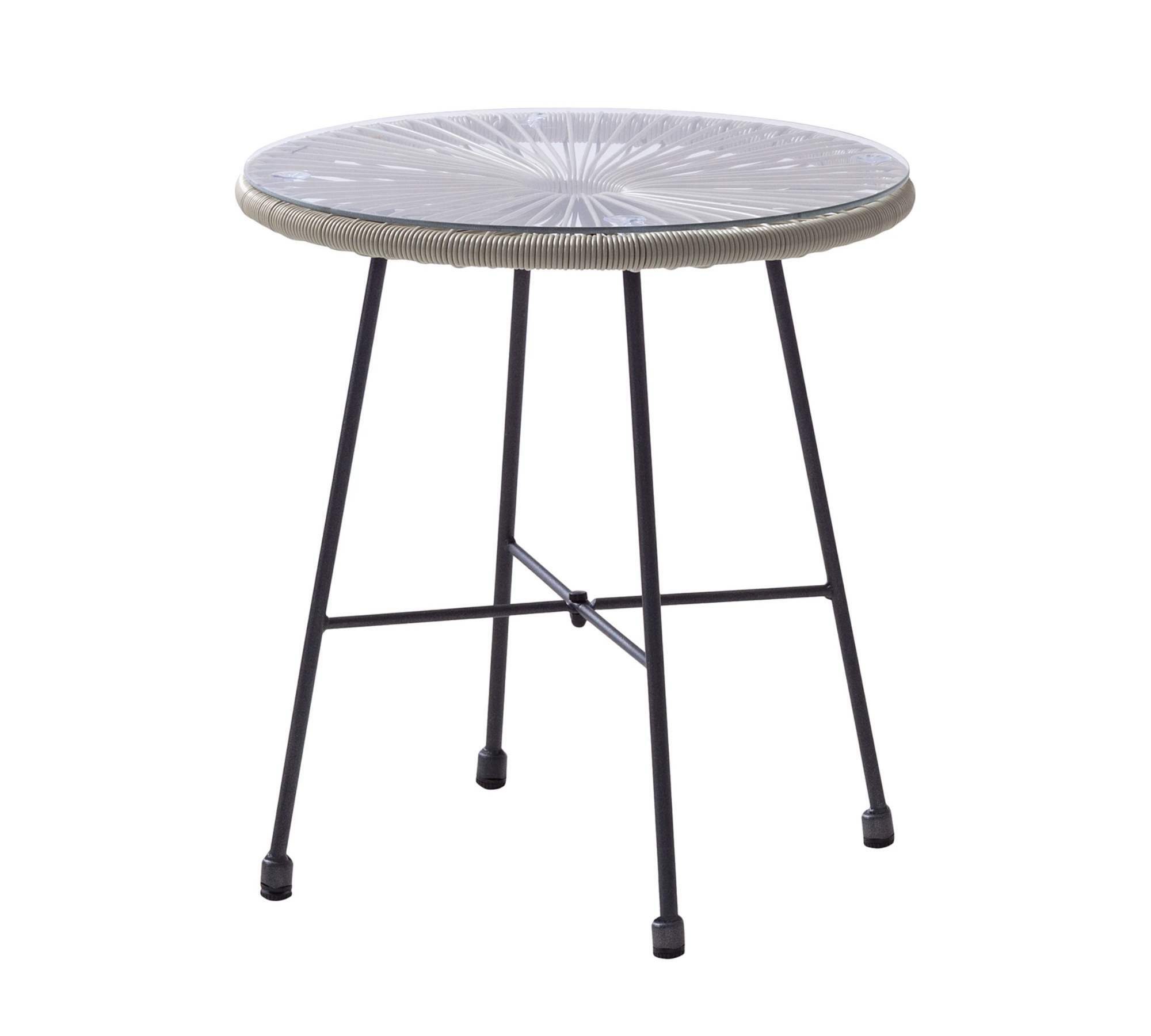 Sitzgruppe 3-teilig Metall Kunstfaserstreben Beige 5