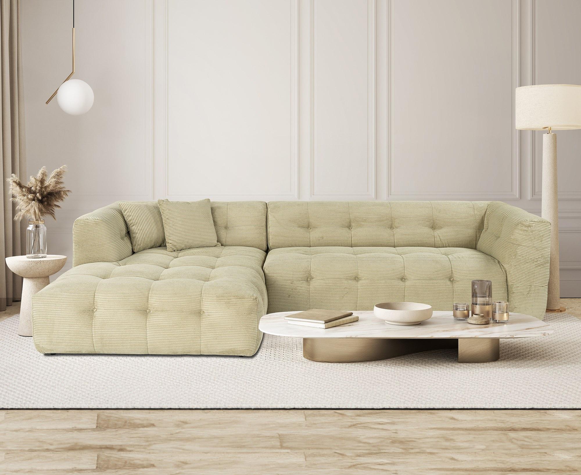 Cady Sofa Chaise Lounge Left Light Green 0