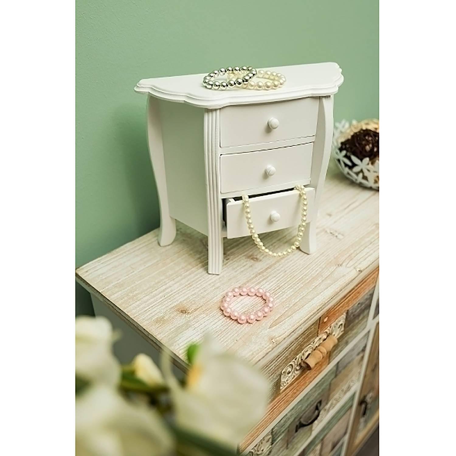 Jewelry Storage Engolasters Solid Pine White 2