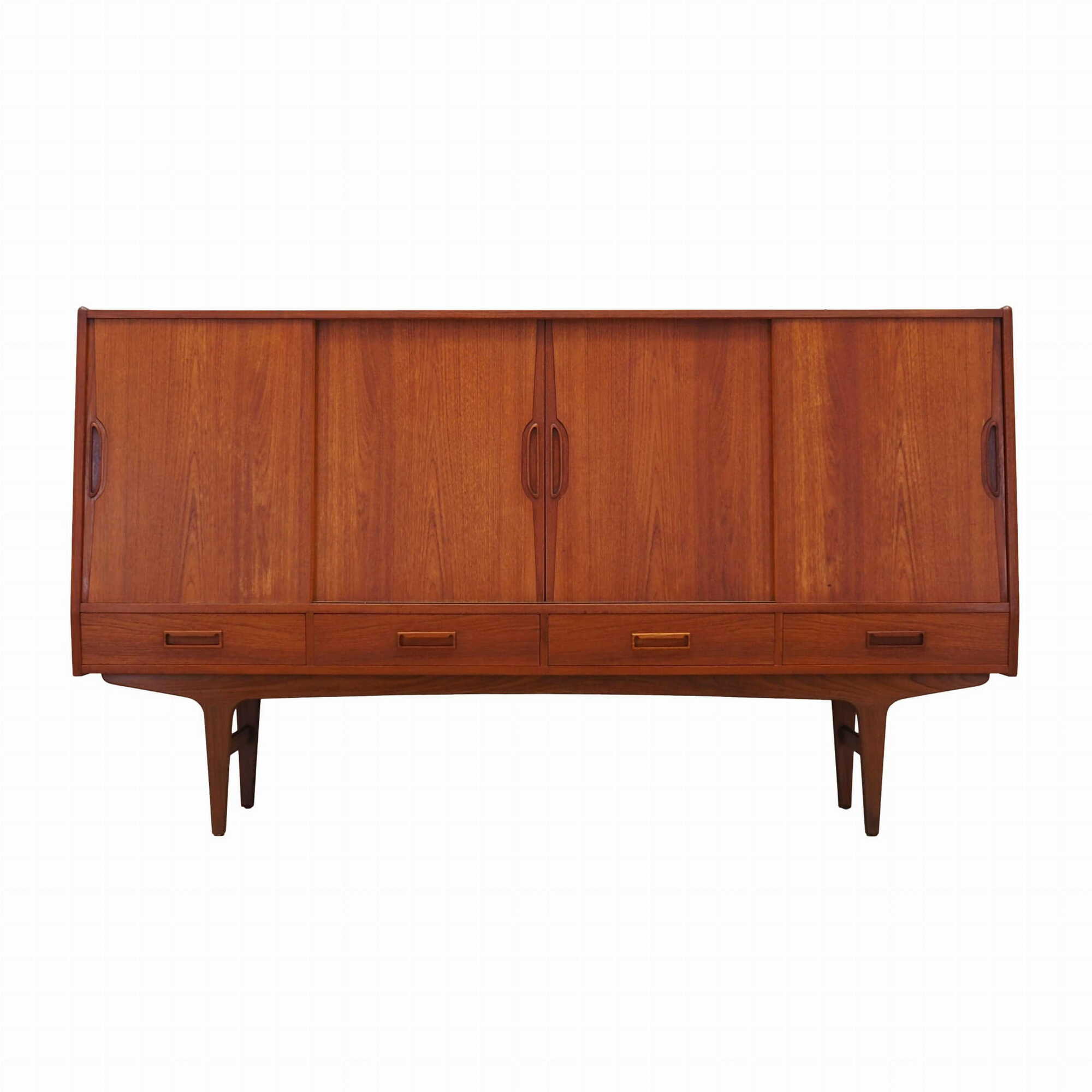 Highboard Holz Braun 1960er Jahre 0