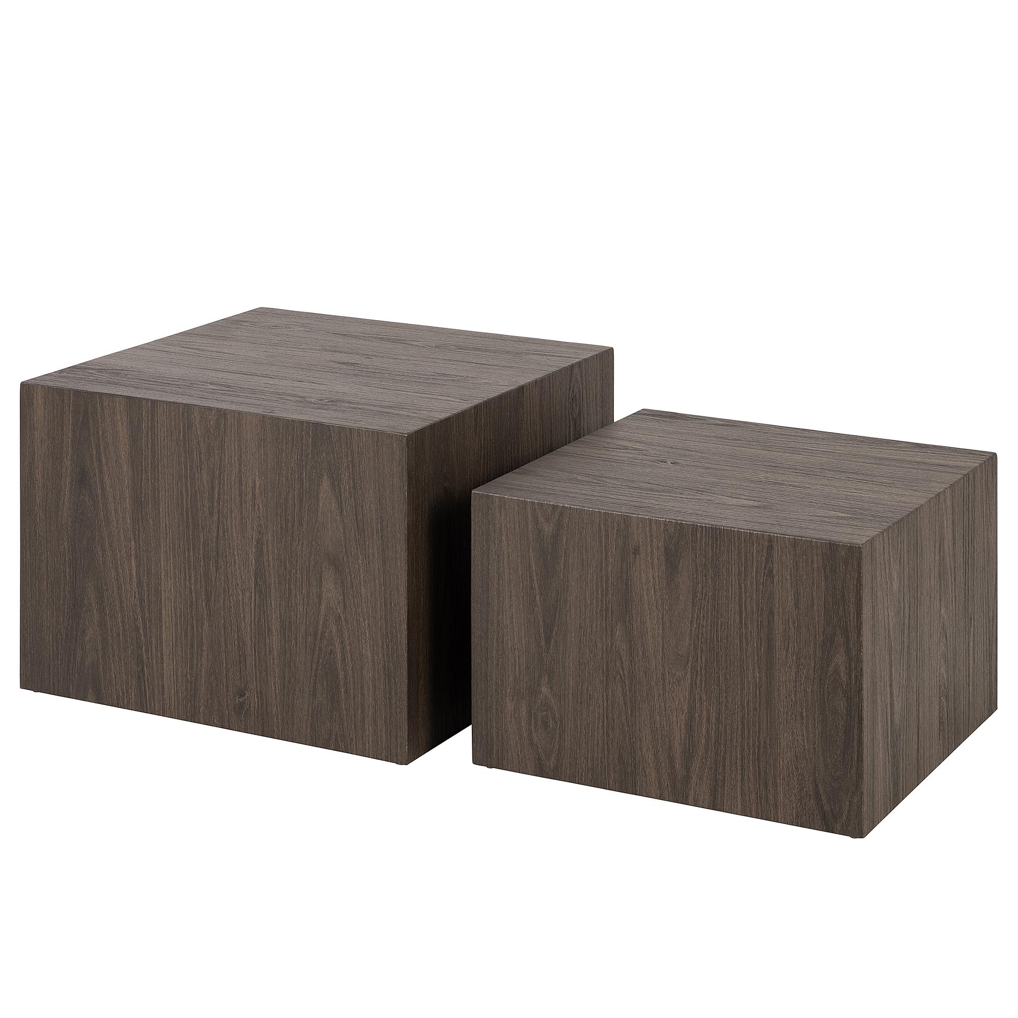 Coffee Table Sukatari Set of 2 Dark Oak Decor 1