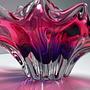 Vintage Böhmische Korbschale Glas Violett 4