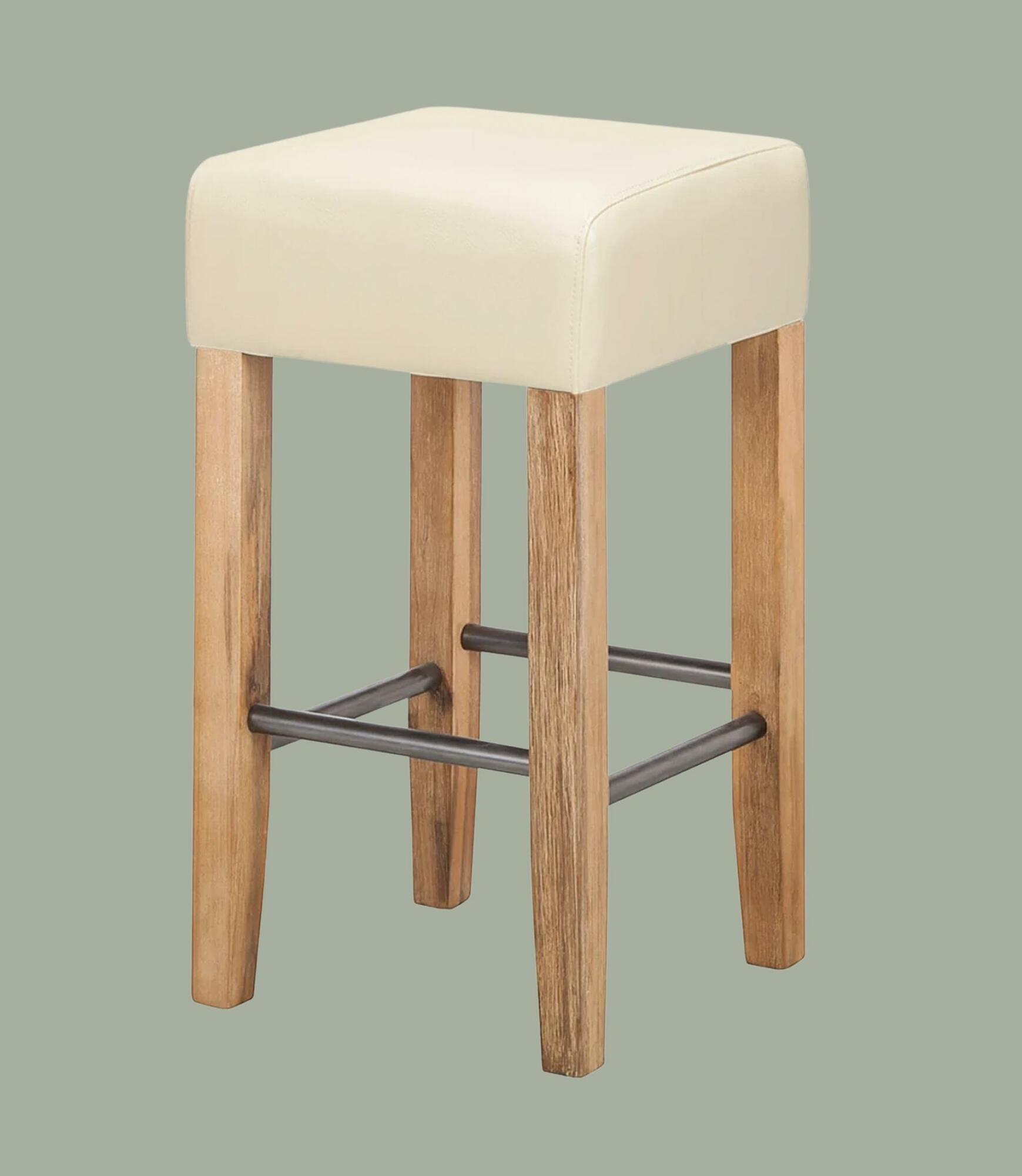 Barhocker Cremeweiß Akazie massiv 0