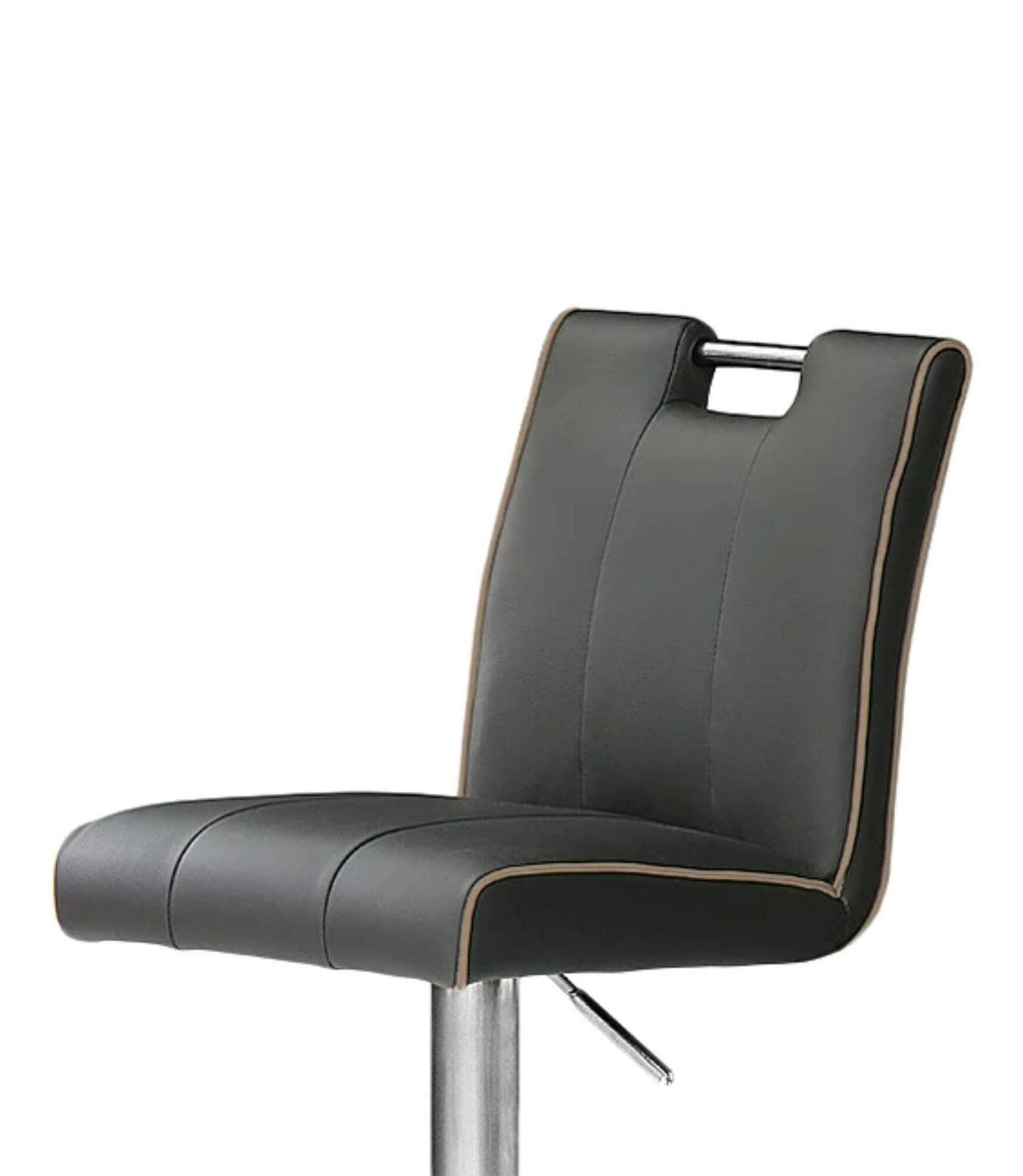 Barhocker Kunstleder Edelstahl Grau 1