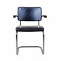 S 64 PV Thonet Freischwinger Leder Metall Schwarz 6