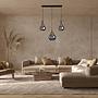 Pendant Light Gota Type B 3-Light Smoked Glass Iron 2