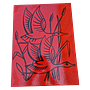 Vintage Wandfliese Keramik Ente Rot Schwarz 0