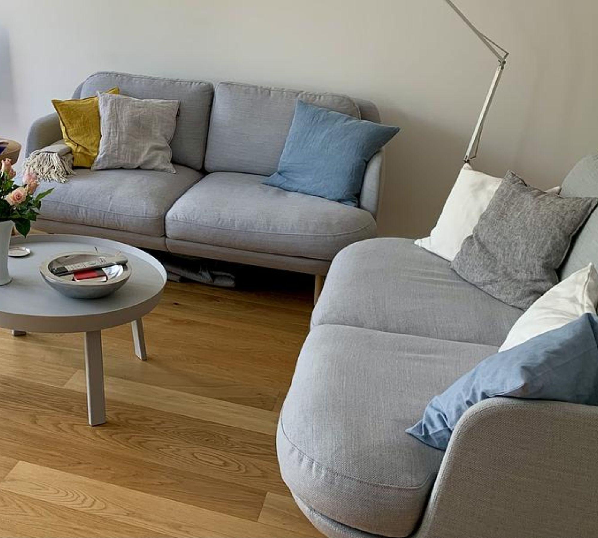2x Lune JH200 Sofa 2-Sitzer Wolle Grau 1