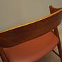 4x Chair Teak Wood Faux Leather Beige 1970s 12