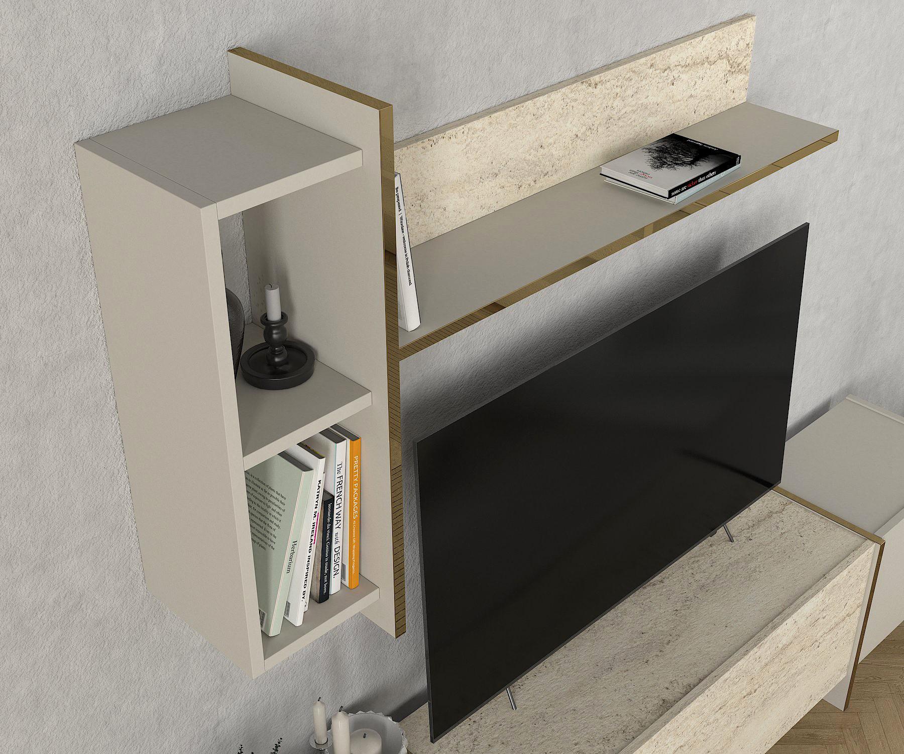 Veyron TV Möbel Travertin Sandstein 5