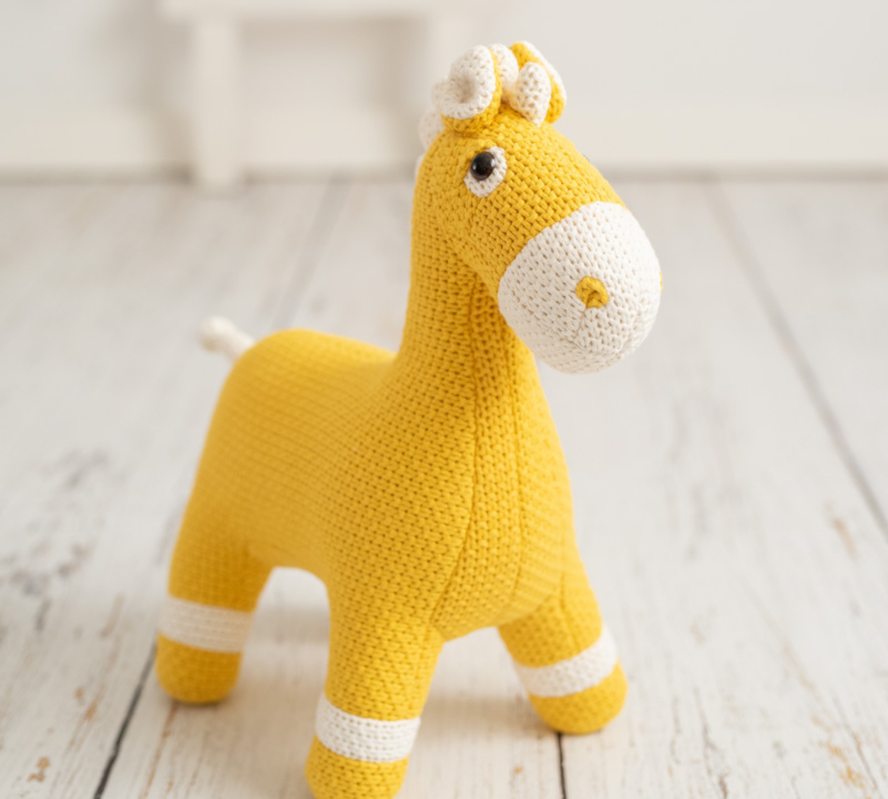 Pferd Mini Plüschtier Baumwolle Gelb 0