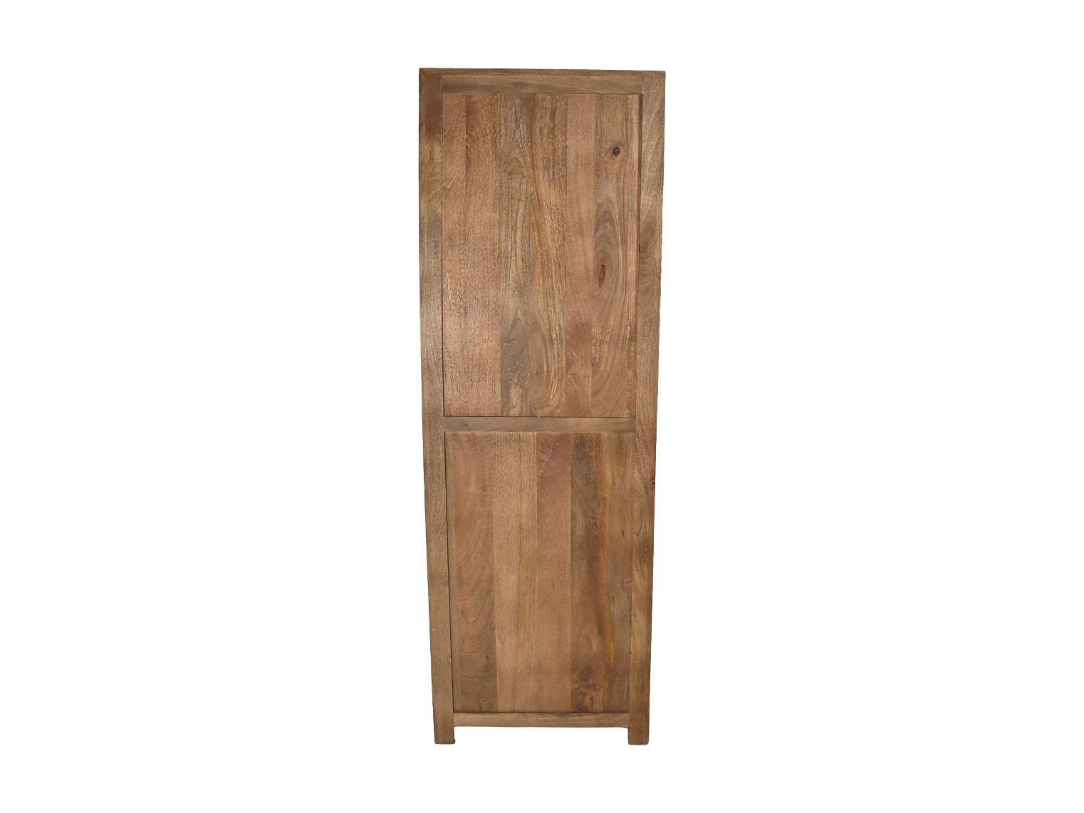 Vitrine mit Tür Mangoholz Glas 1