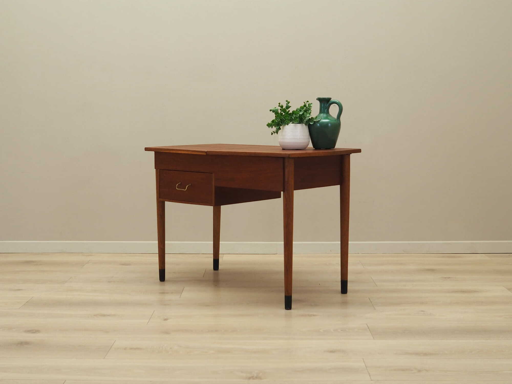 Vintage sewing table teak brown 1960s 3