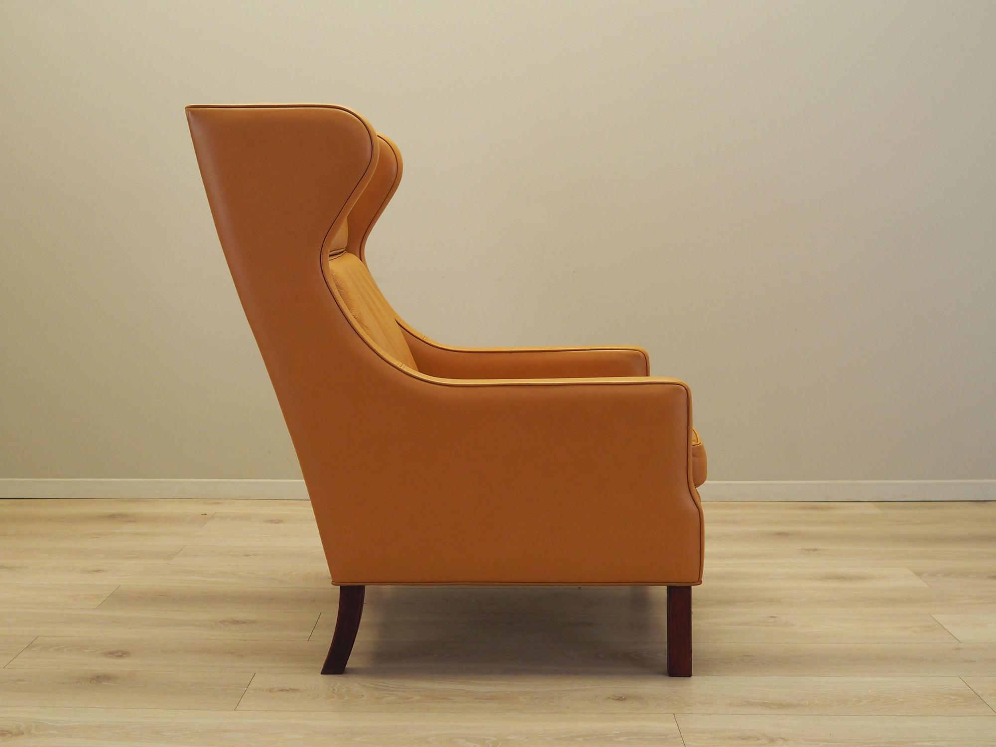 Armchair Leather Orange 1970s 7