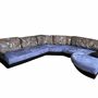 Vintage Ecksofa Samt Mehrfarbig 0
