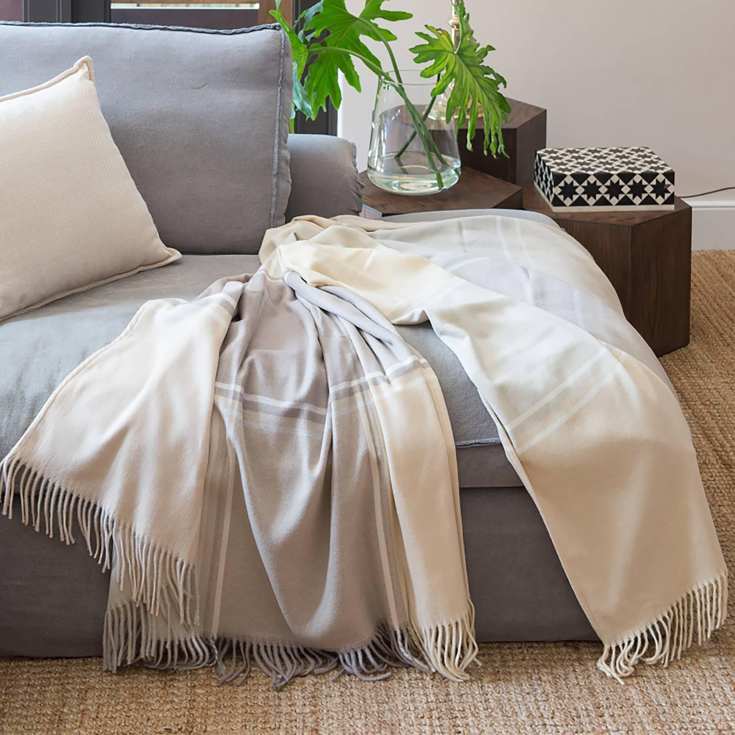 Plaid Melody Sand Webstoff Ivory 2