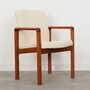Vintage Stuhl Teakholz Textil Weiß 1970er Jahre  7