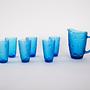 Gläser und Krug-Set Blau 1970er Jahre 3