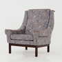 Vintage Sessel Buchenholz Textil Violett 1960er Jahre 2