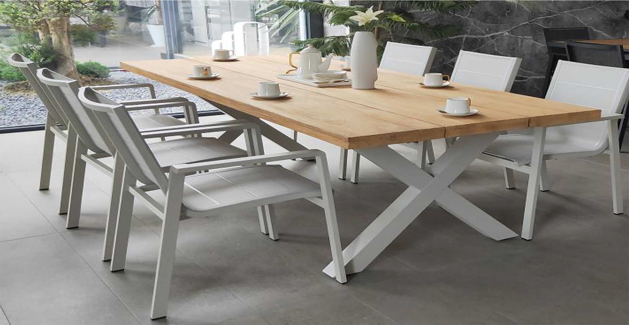 Nofi 2.0 NEW/30 Tavolo da giardino Metallo Legno Crema 0