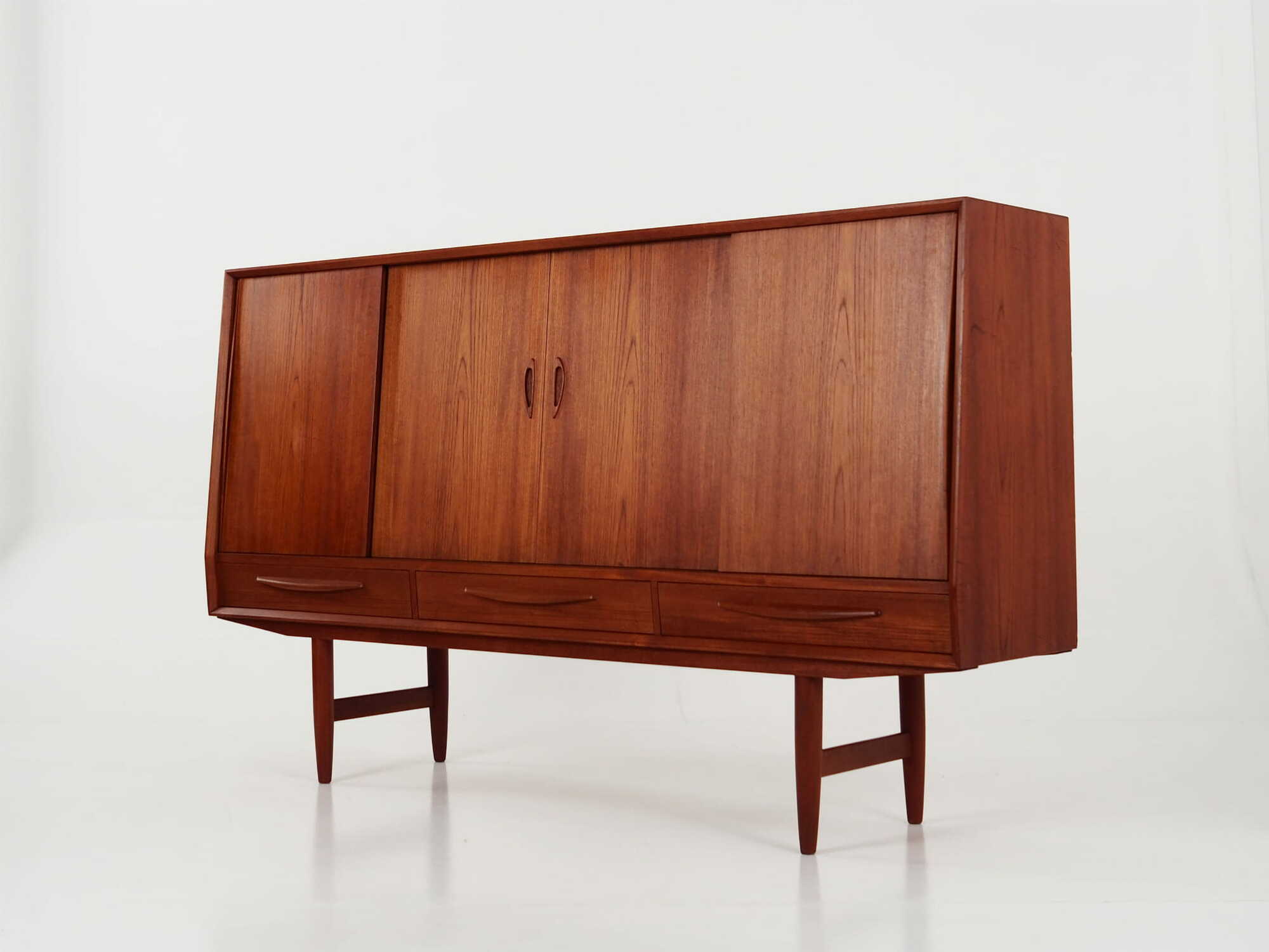 Highboard Teakholz Braun 1970er Jahre 5