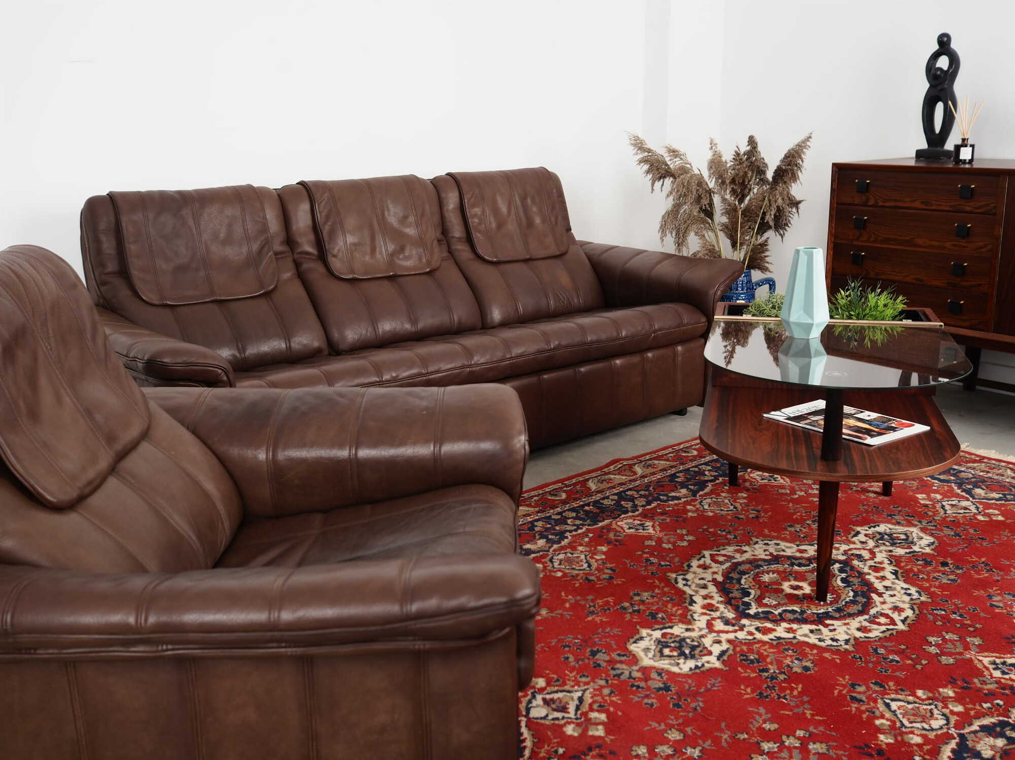 Armchair Leather Brown 1970s 2