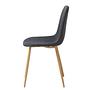 Iskmo II Upholstered Chair Set of 2 Woven Fabric Anthracite 4