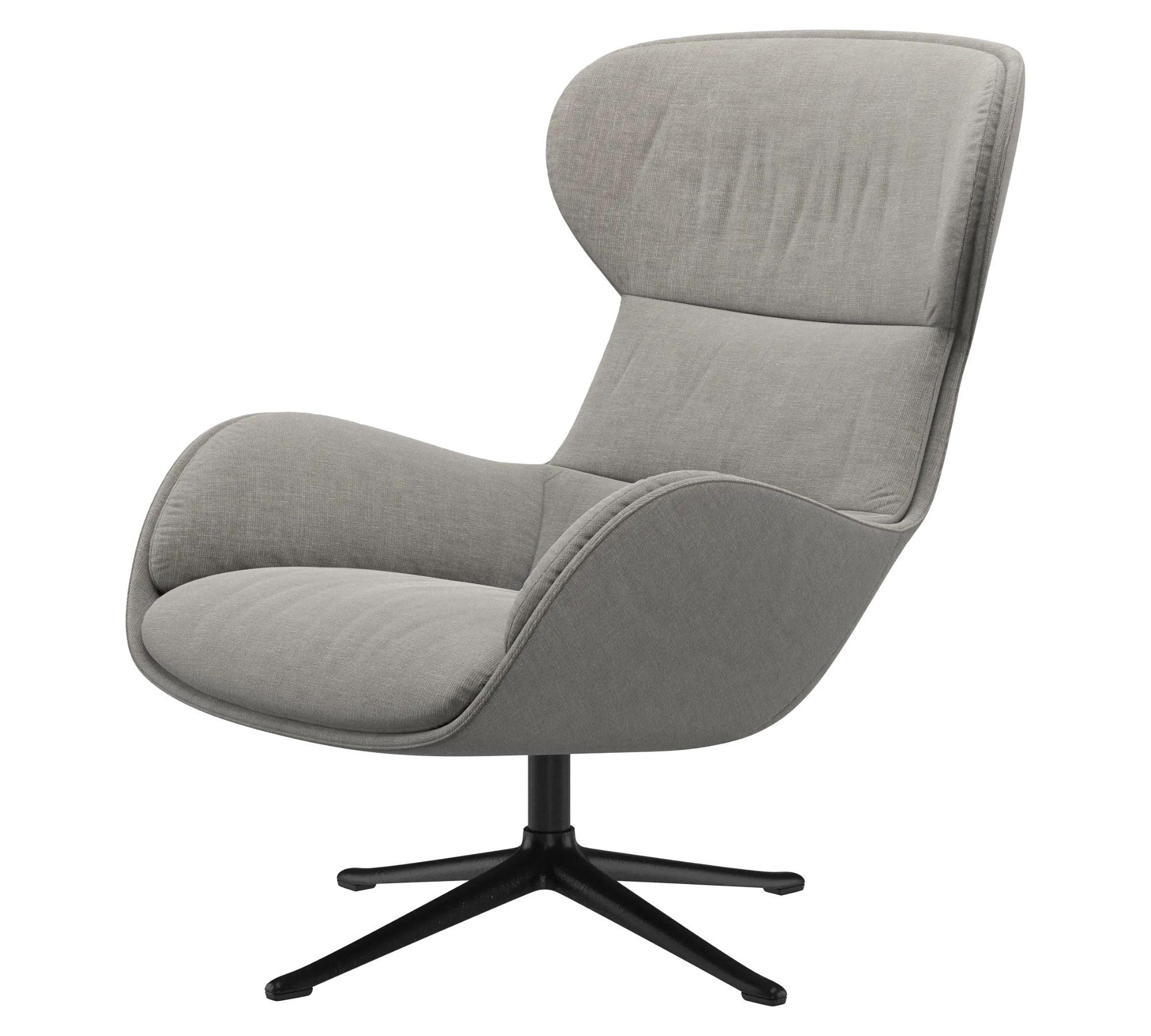 Reno Sessel mit Drehfunktion Napoli-Stoff 2250 Silbergrau 0