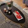 Couchtisch Glas Metall Schwarz Gold 2