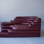 4x Vintage Ubald Klug Terrazza Sofaelement Leder Burgundrot 1