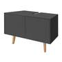 Waschbeckenunterschrank Lindholm Eichenholz Grau Matt 0