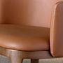 Bar stool faux leather brown 4