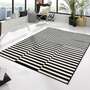 Teppich Textil Schwarz Gestreift 0