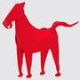 Pferd Schreibtischhelfer aus 100% Recyceltem Leder Rot 2