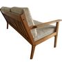 Vintage Sofa Hans J. Wegner Holz Baumwolle Braun 60er Jahre 4