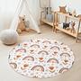 Rainbow-Flowers Kids' Rug Multicolored Ø120cm 3