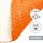 Flauschige Hochflor Eckbadematte Orange Öko-Tex Standard 3