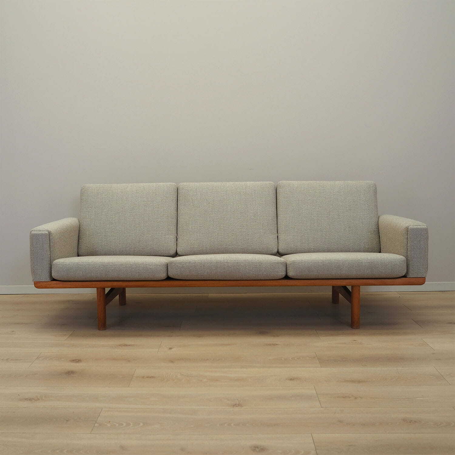 Vintage Sofa Ash wood Textile Grey 1960s 1